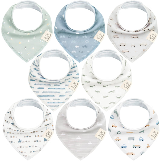 8-Pack Organic Bandana Bibs