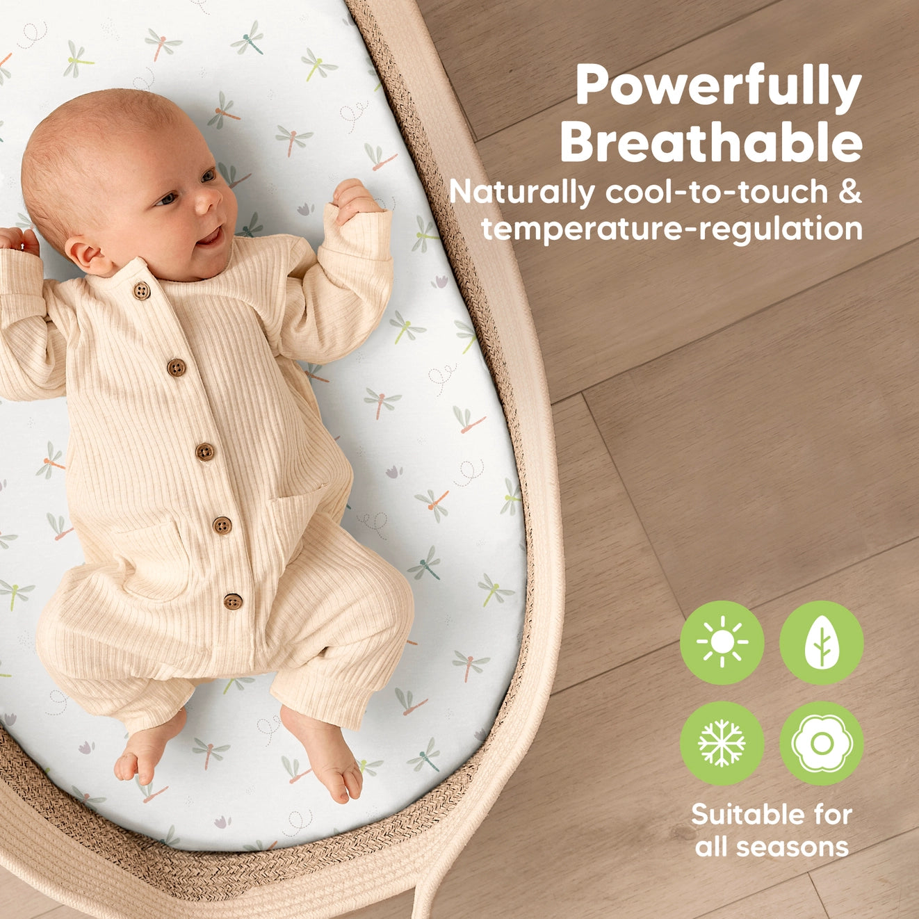 2-Pack Isla Fitted Bassinet Sheets