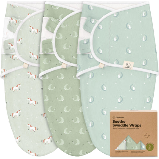 KeaBabies 3-Pack Soothe Baby Swaddles